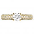 0.50 carat solitaire ring (full set) in yellow gold with side diamonds