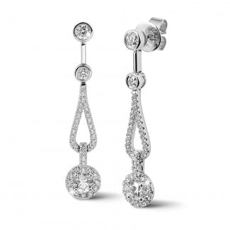 Earrings - 1.20 carat diamond earrings in white gold