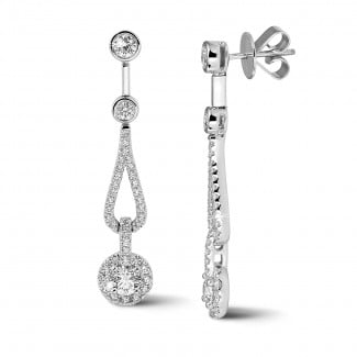 Wedding jewellery - 1.20 carat diamond earrings in white gold