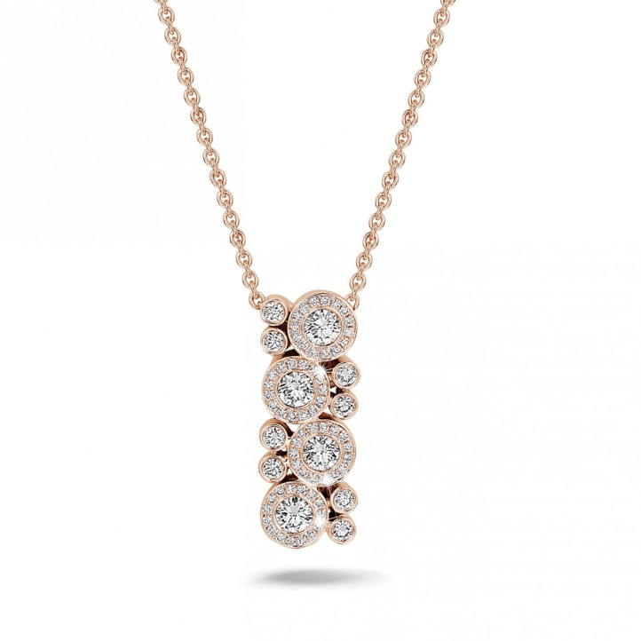 1.20 carat diamond necklace in red gold