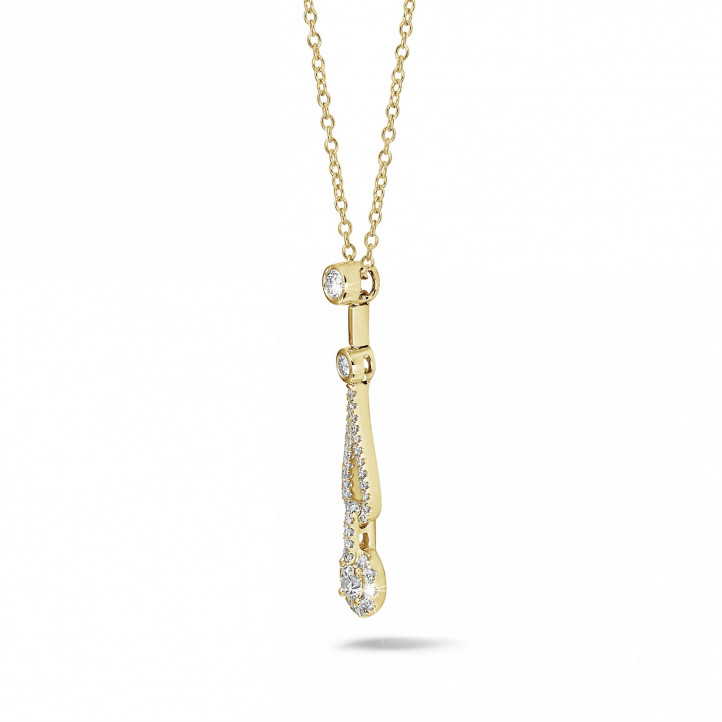 0.50 carat diamond necklace in yellow gold