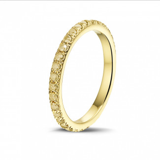 Rings - 0.55 carat eternity ring (full set) in yellow gold with yellow diamonds