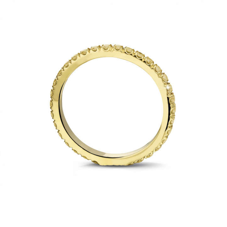 0.55 carat eternity ring (full set) in yellow gold with yellow diamonds