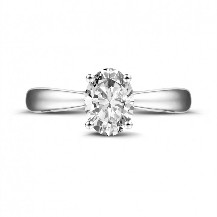 1.20 carat solitaire ring in platinum with oval diamond