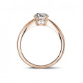 1.20 carat solitaire ring in red gold with oval diamond