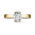 1.20 carat solitaire ring in yellow gold with oval diamond