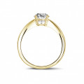 1.90 carat solitaire ring in yellow gold with oval diamond