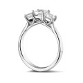 1.05 carat trilogy ring in white gold with princess diamonds