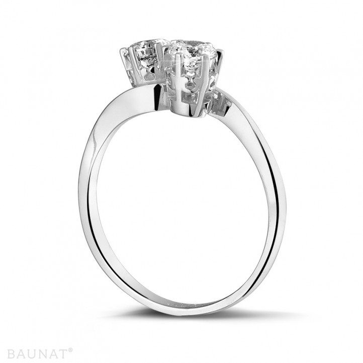 0.50 carat diamond Toi et Moi ring in white gold