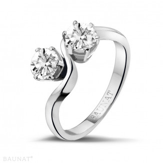 Rings - 1.00 carat diamond Toi et Moi ring in white gold