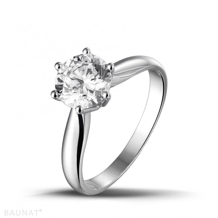 1.50 carat solitaire diamond ring in white gold 