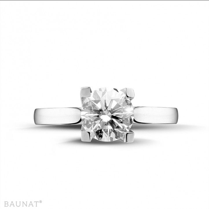 2.00 carat solitaire diamond ring in white gold
