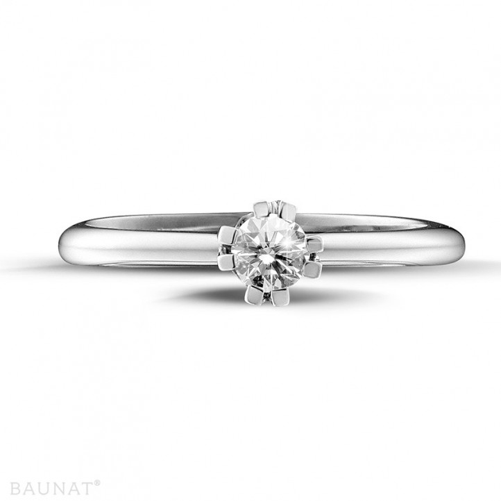Solitaire ring with a 0.25 carat diamond in platinum - BAUNAT