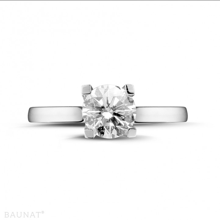 1.50 carat solitaire diamond ring in white gold