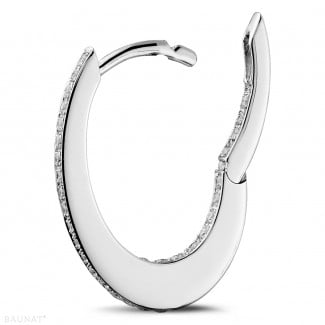 Earrings - 0.22 carat diamond creole earrings in white gold