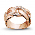 0.60 carat diamond chain ring in red gold