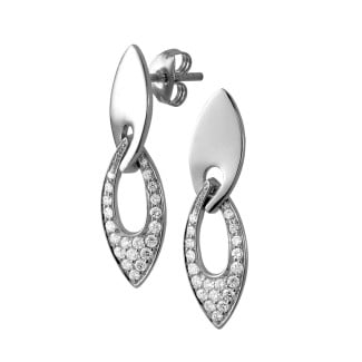 Earrings - 0.27 carat fine diamond earrings in white gold