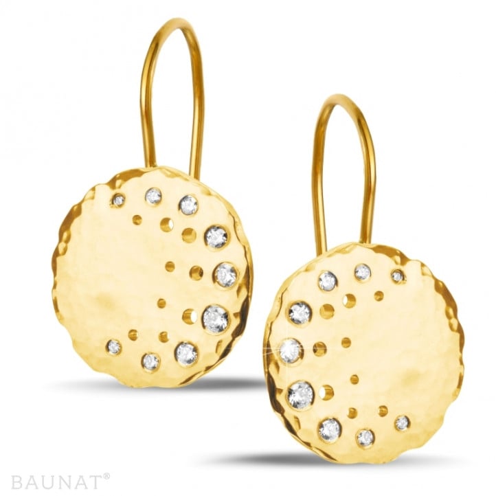 0.26 carat diamond design earrings in yellow gold