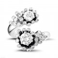 1.40 carat diamond Toi et Moi design ring in white gold