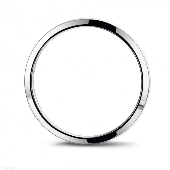Wedding ring with a slightly domed surface of 3.00 mm in white gold
