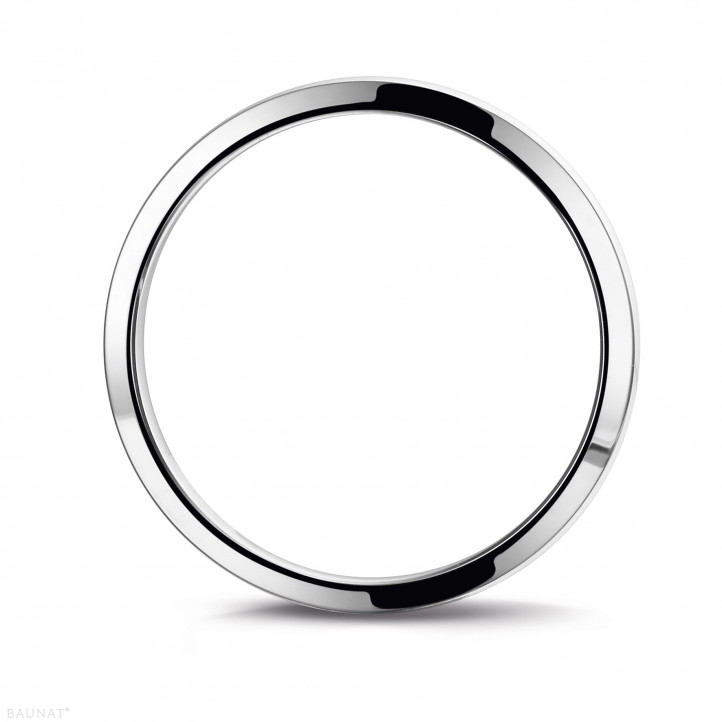 Wedding ring with a slightly domed surface of 5.00 mm in white gold