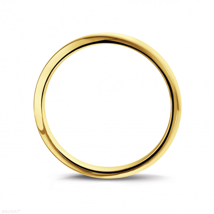 Wedding ring with a domed surface of 4.00 mm in yellow gold
