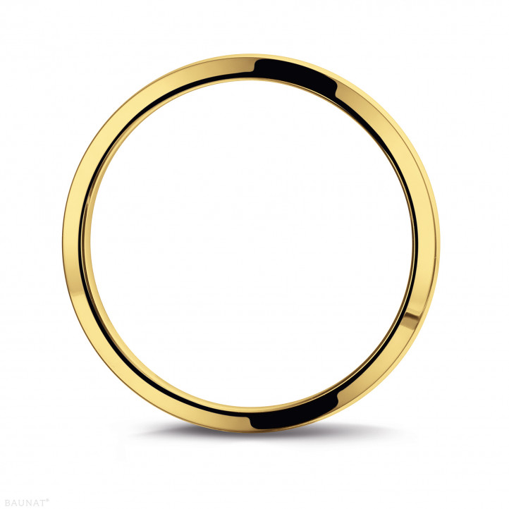 Wedding ring with a slightly domed surface of 3.00 mm in yellow gold