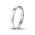 Wedding ring with a slightly domed surface of 3.00 mm in platinum