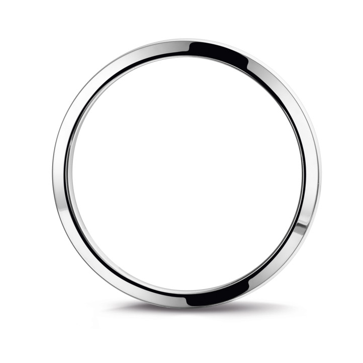 Wedding ring with a slightly domed surface of 3.00 mm in platinum