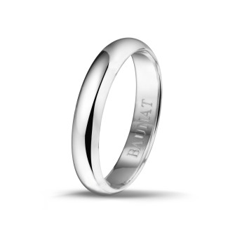 Classic men's rings - Wedding ring with a domed surface of 4.00 mm in platinum