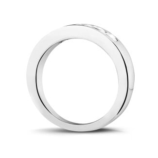 Wedding - 0.75 carat white golden eternity ring with princess diamonds