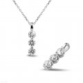 0.75 carat trilogy diamond pendant in white gold