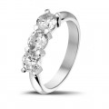 1.50 carat trilogy ring in white gold with round diamonds