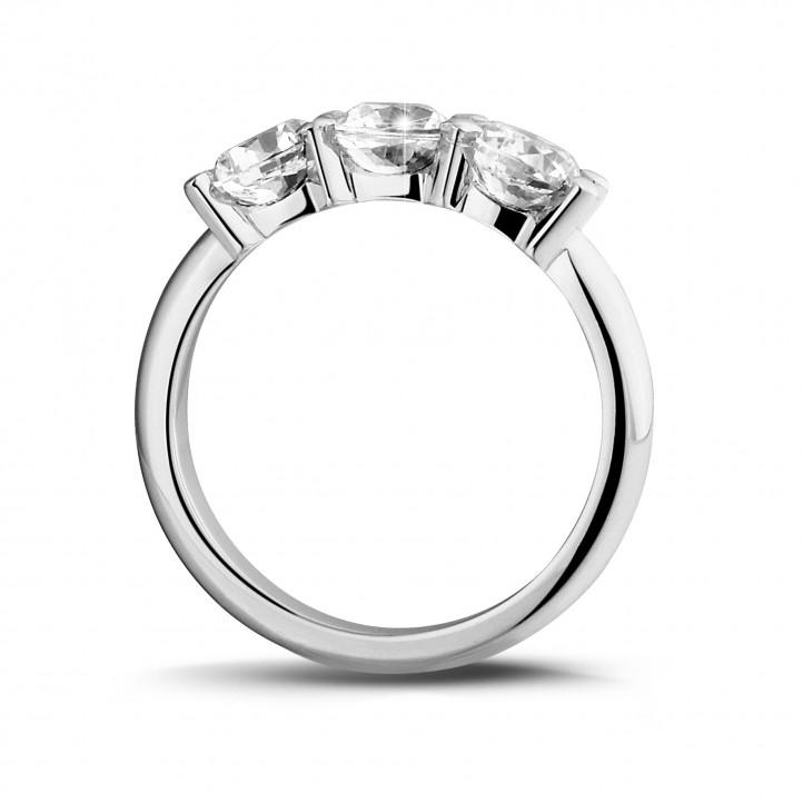 2.05 carat trilogy ring in white gold with round diamonds