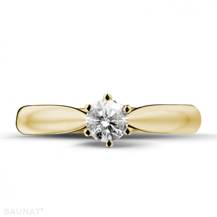 0.30 carat solitaire diamond ring in yellow gold