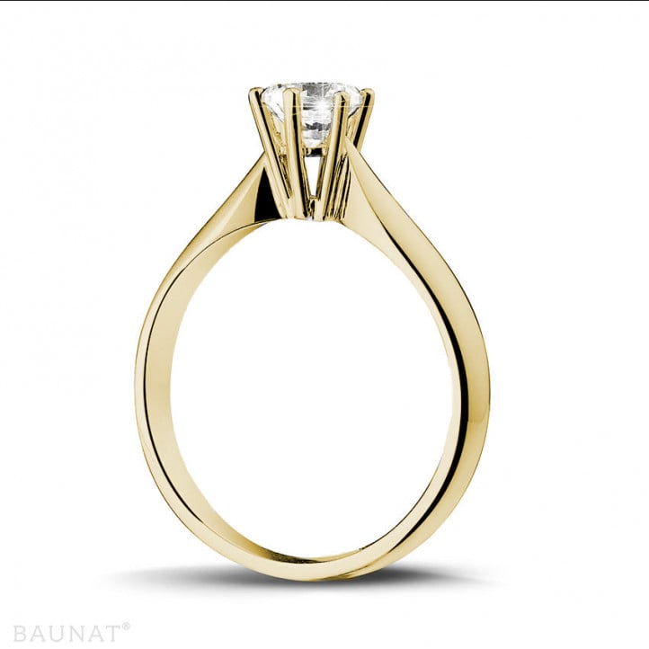 0.50 carat solitaire diamond ring in yellow gold
