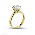 2.00 carat solitaire diamond ring in yellow gold