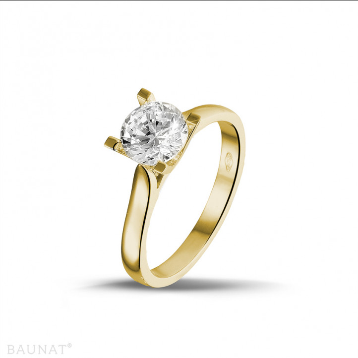 1.25 carat solitaire diamond ring in yellow gold 