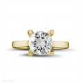 2.50 carat solitaire diamond ring in yellow gold
