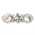 3.00 carat trilogy ring in yellow gold with round diamonds