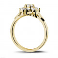 1.00 carat diamond flower ring in yellow gold
