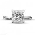 3.00 carat solitaire ring in platinum with princess diamond