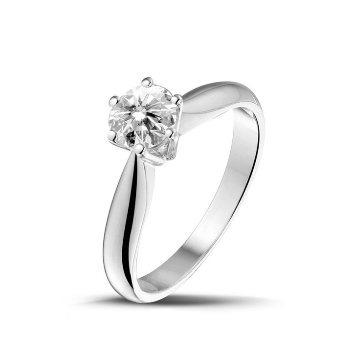 0.70 carat solitaire diamond ring in platinum