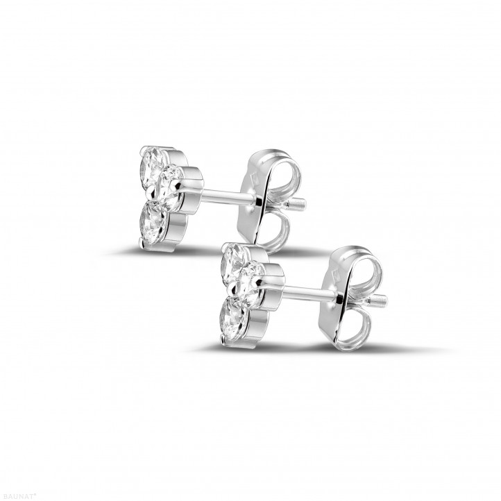 0.60 carat diamond trilogy earrings in white gold