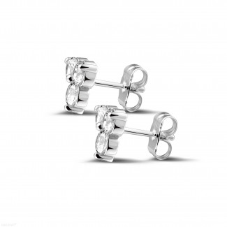 Wedding jewellery - 1.20 carat diamond trilogy earrings in white gold