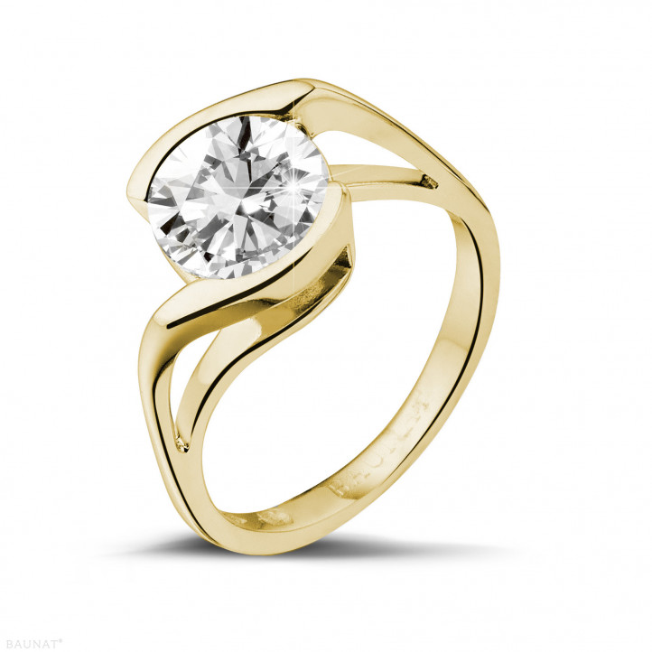 2.00 carat solitaire diamond ring in yellow gold 