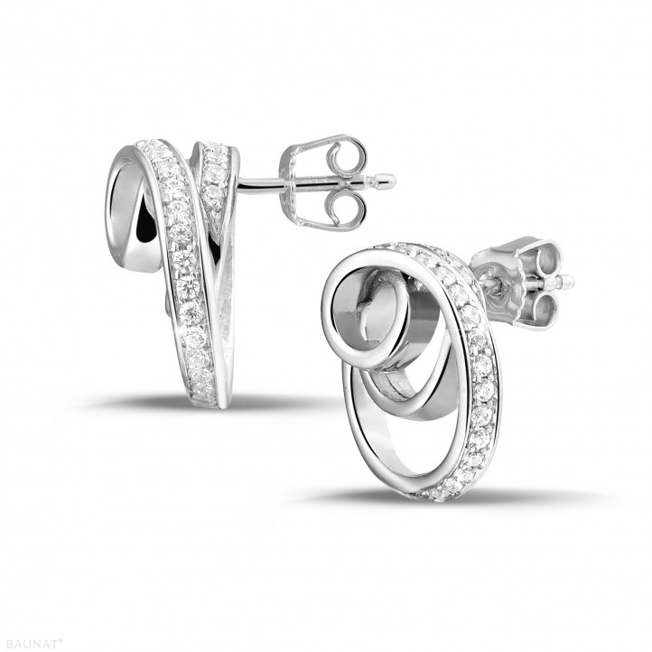 1.30 carat diamond design earrings in white gold