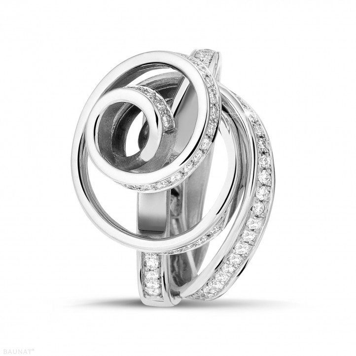 0.85 carat diamond design ring in white gold