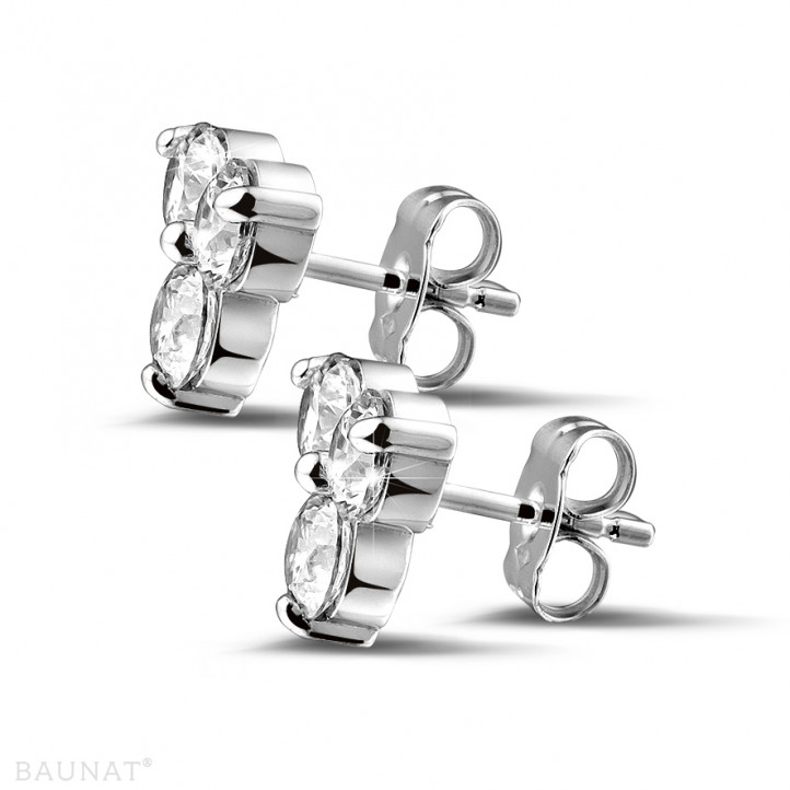 2.00 carat diamond trilogy earrings in white gold