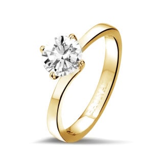 Contour - 1.00 carat solitaire diamond ring in yellow gold